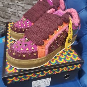 Kurt Geiger Pink and Orange Kids Sneakers